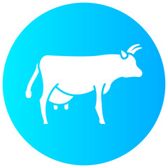 cow round glyph vector icon