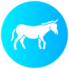 donkey round glyph vector icon