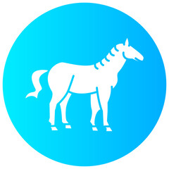 horse round glyph vector icon