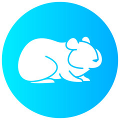 hamster round glyph vector icon