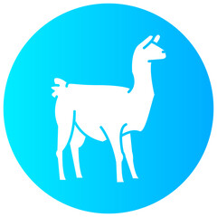 llama round glyph vector icon
