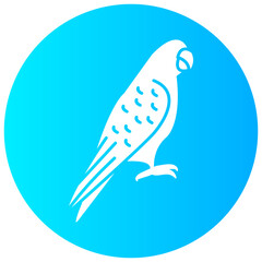 parrot round glyph vector icon