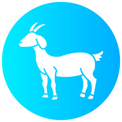 Obraz premium goat round glyph vector icon
