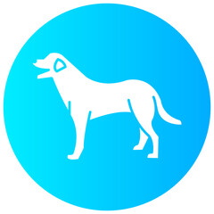 dog round glyph vector icon
