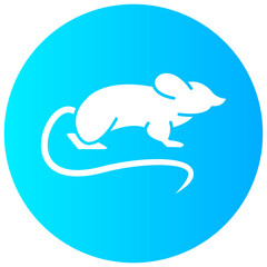 mouse round glyph vector icon