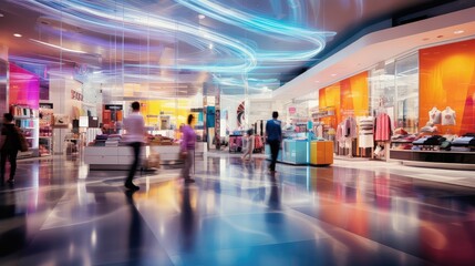store blurred commercial interior