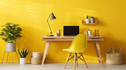 energetic yellow workspace