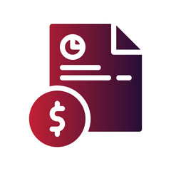 financial report flat gradient icon