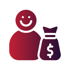 investor flat gradient icon
