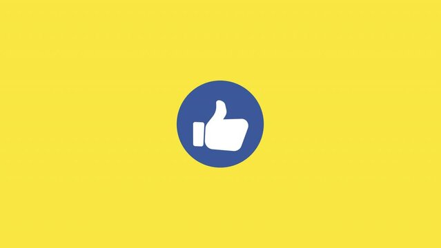 Thumbs up Like Social Media Reaction Engagement animation Green screen. Animated like Hand Emoji for good feedback, success, approval OK sign gesture.