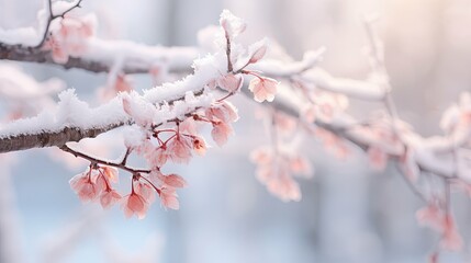 branch pink snowflakes