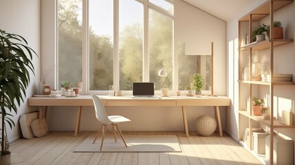 minimalist sunny home interior
