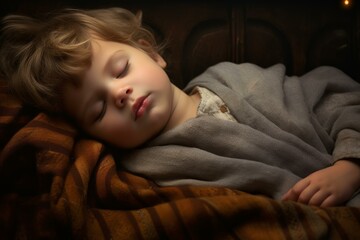 Mysterious Baby night dreams. Sweet boy. Generate Ai