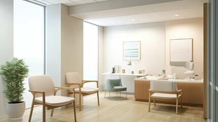 room blurred medical office interior