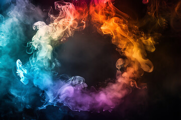 Smoke/ Fire frame design. 3d illustration.