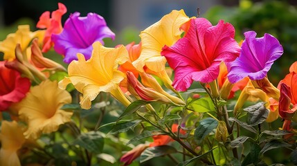 Fototapeta premium garden yellow trumpet flower