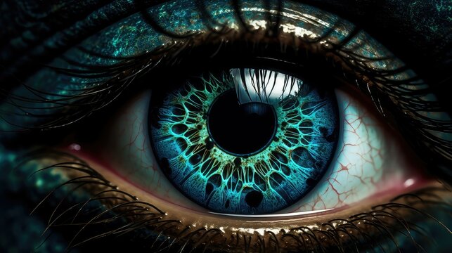 turquoise alien eye
