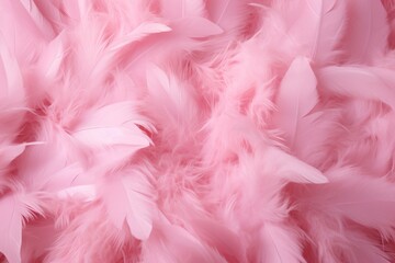 Feminine Fluffy pink feathers. Fashion light. Generate Ai