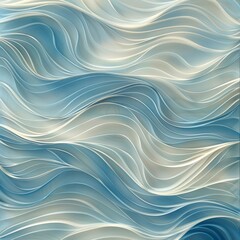 The image is a blue and white wave pattern - obrazy, fototapety, plakaty