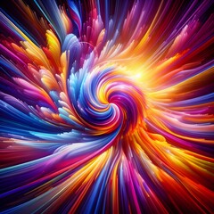 Obraz premium Rainbow Rapture characterized by abstract colorful shapes cascading and intertwining in a radiant display of vibrant hues and energetic patterns
