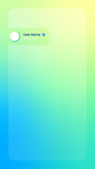 Vertical story template in gradient colors. Social media frame vector illustration.