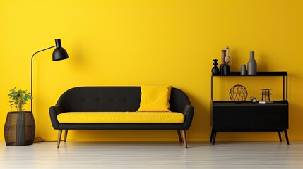 design yellow background wall