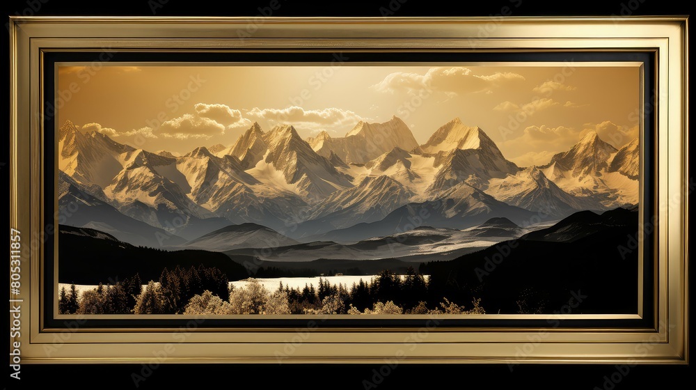 Wall mural opulent golden border