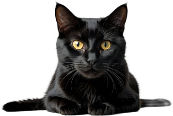 vector art realistic black cat on tranaperent background