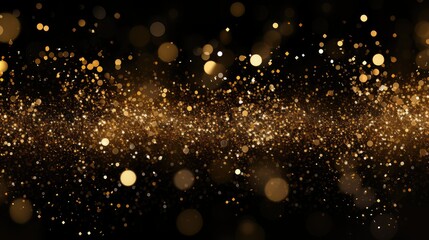 twinkling gold glitter with lights on black