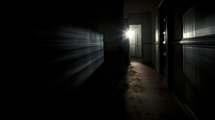 hallway blurred dark home interior