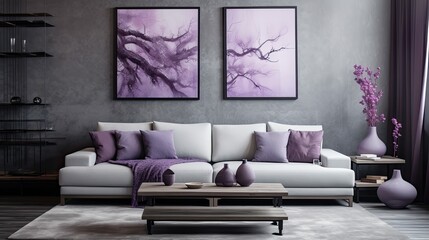 modern gray and purple