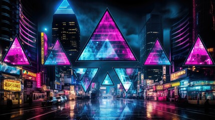 mesmerizing triangle neon lights