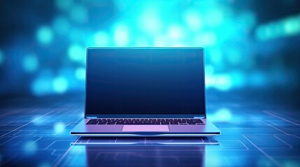 keyboard blue computer technology background