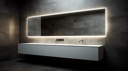 Obraz premium frameless mirror lights