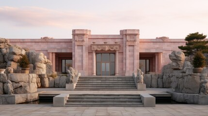 Naklejka premium building pink granite
