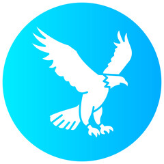 eagle round glyph vector icon