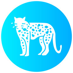 leopard round glyph vector icon