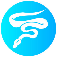 snake round glyph vector icon