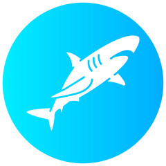 shark round glyph vector icon