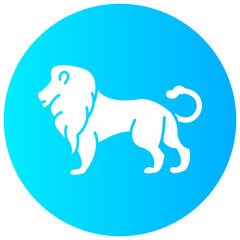 lion round glyph vector icon