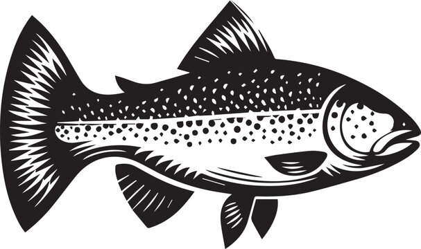 recommend clip art: Sea fish silhouette isolated on white background. logo 