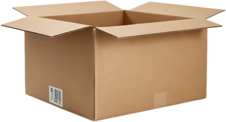 Open Cardboard box on transperent background