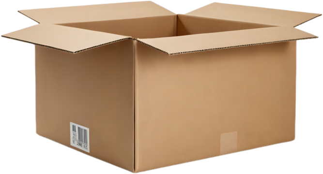 Open Cardboard box on transperent background