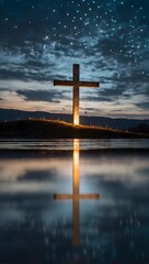 Holy Week Reflection, Iconic Cross Standing Tall on the Hill.