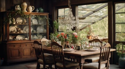 Fototapeta premium dining rustic interior design