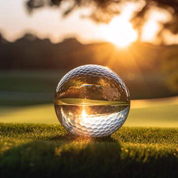 glass golf ball on a golf course