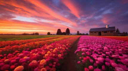 field scene flower farm