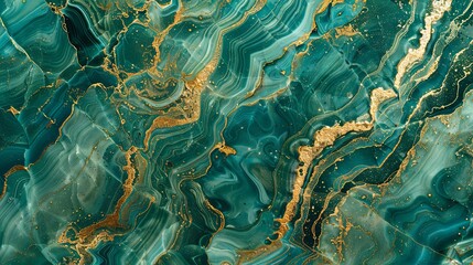 Obraz premium Luminous Turquoise Marble Texture with Gold Details