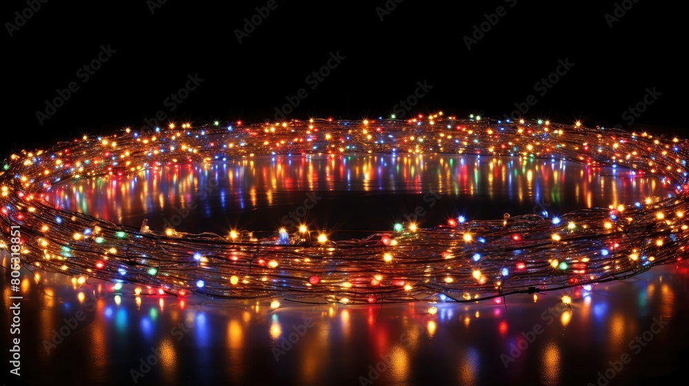 Canvas Prints mesmerizing circle of christmas lights