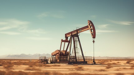 metallic oil rig land